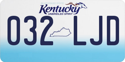 KY license plate 032LJD