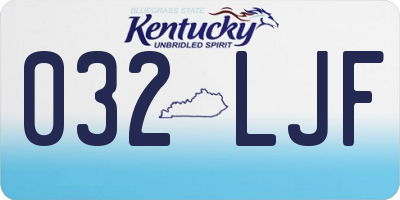 KY license plate 032LJF