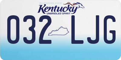 KY license plate 032LJG