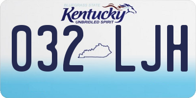 KY license plate 032LJH