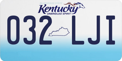 KY license plate 032LJI