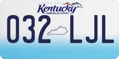KY license plate 032LJL