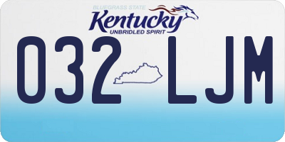 KY license plate 032LJM