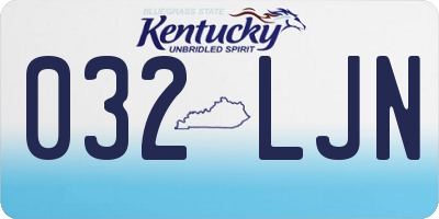 KY license plate 032LJN