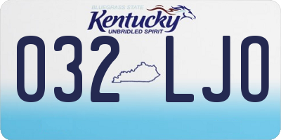 KY license plate 032LJO