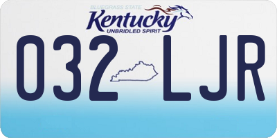 KY license plate 032LJR