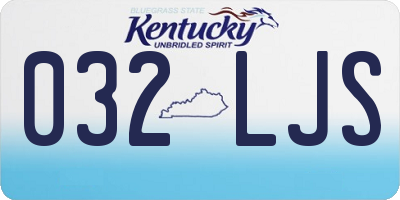 KY license plate 032LJS