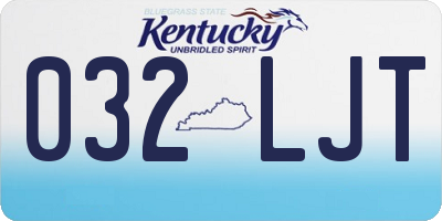 KY license plate 032LJT