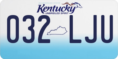 KY license plate 032LJU
