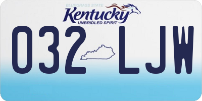 KY license plate 032LJW
