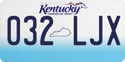 KY license plate 032LJX