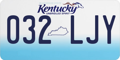 KY license plate 032LJY