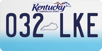 KY license plate 032LKE