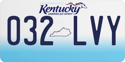 KY license plate 032LVY
