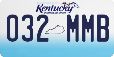 KY license plate 032MMB