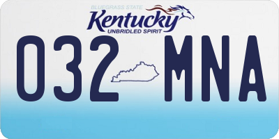 KY license plate 032MNA