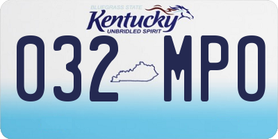 KY license plate 032MPO