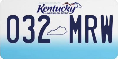 KY license plate 032MRW