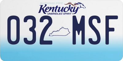 KY license plate 032MSF