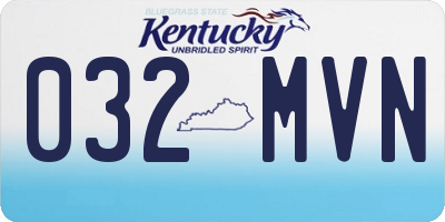 KY license plate 032MVN