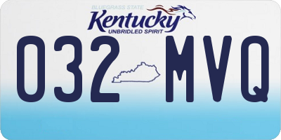 KY license plate 032MVQ