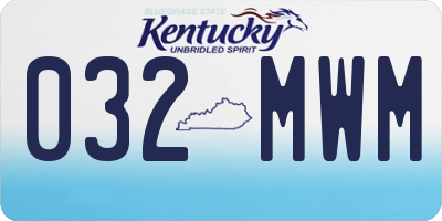 KY license plate 032MWM