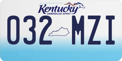 KY license plate 032MZI