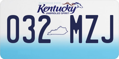 KY license plate 032MZJ