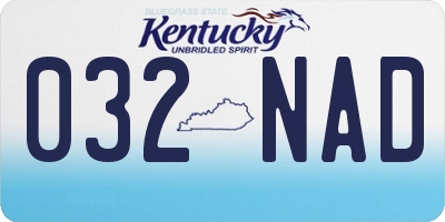 KY license plate 032NAD