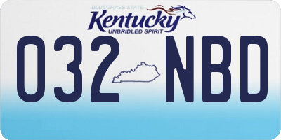 KY license plate 032NBD