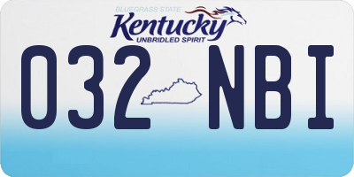 KY license plate 032NBI