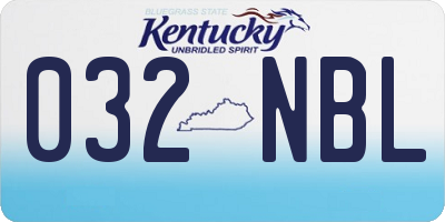 KY license plate 032NBL
