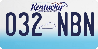 KY license plate 032NBN