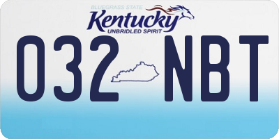 KY license plate 032NBT