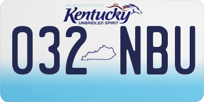 KY license plate 032NBU