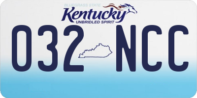 KY license plate 032NCC