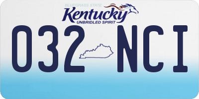 KY license plate 032NCI