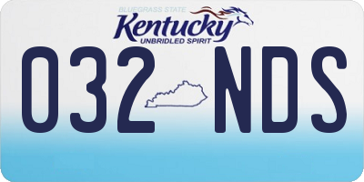KY license plate 032NDS
