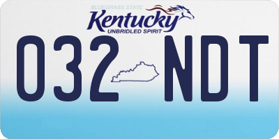 KY license plate 032NDT