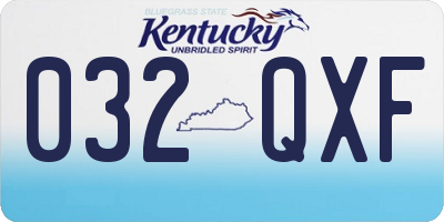 KY license plate 032QXF