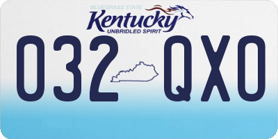 KY license plate 032QXO
