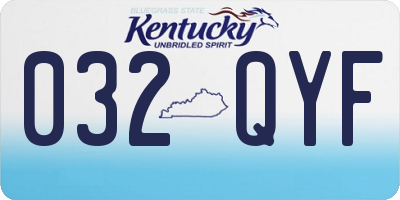 KY license plate 032QYF