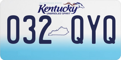 KY license plate 032QYQ