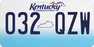 KY license plate 032QZW