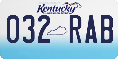 KY license plate 032RAB