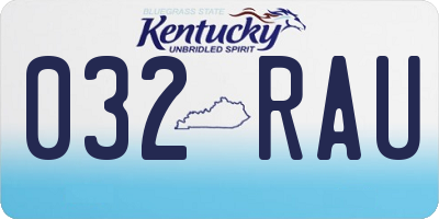 KY license plate 032RAU