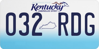 KY license plate 032RDG