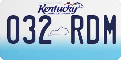 KY license plate 032RDM