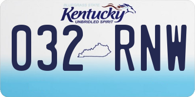 KY license plate 032RNW