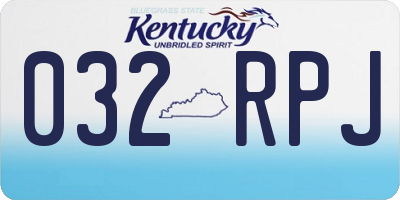 KY license plate 032RPJ